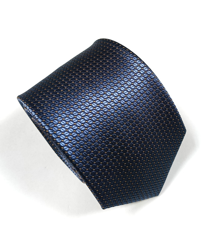 Cravate.tn | Cravate bleu roi avec motifs hexagones