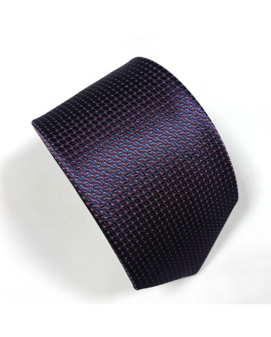 Cravate.tn | Cravate bleu marine avec motifs hexagones en aubergine Cravate.tn | Cravate bleu marine avec motifs hexagones en aubergine
