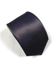 Cravate.tn | Cravate marron avec motifs hexagones en bleu Cravate.tn | Cravate marron avec motifs hexagones en bleu