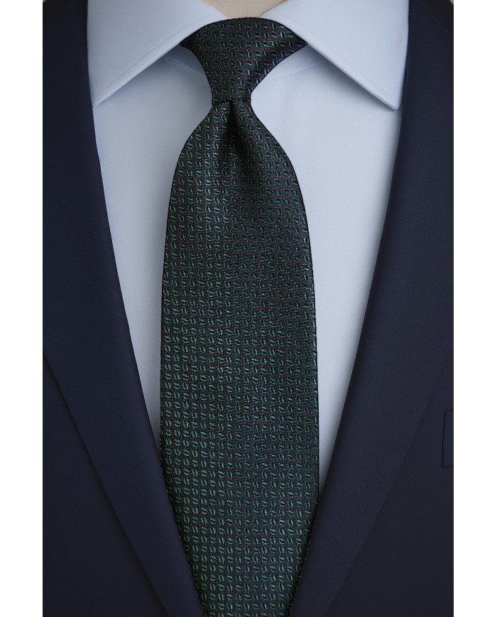 Cravate verte avec motifs hexagones