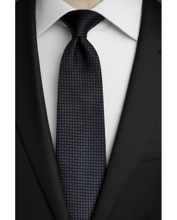 Cravate.tn | Cravate noire avec motifs hexagones