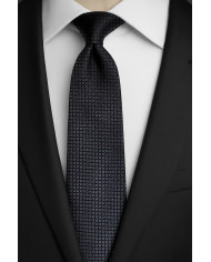 Cravate.tn | Cravate noire avec motifs hexagones