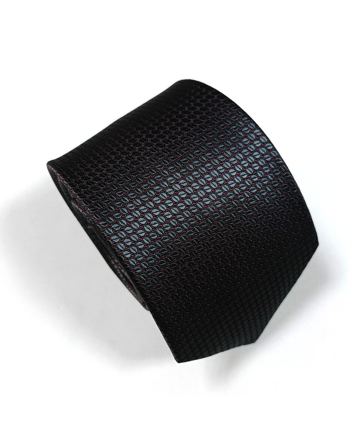 Cravate.tn | Cravate noire avec motifs hexagones