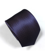 Cravate.tn | Cravate bleu marine avec motifs hexagones