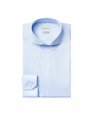 Cravate.tn | Chemise Col italien avec boutons cachés stretch - Bleu ciel Cravate.tn | Chemise Col italien avec boutons cachés stretch - Bleu ciel