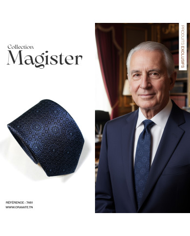 Cravate.tn | Collection Magister : Cravate Bleu marine avec motifs géométrique Cravate.tn | Collection Magister : Cravate Bleu marine avec motifs géométrique