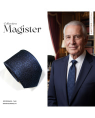 Cravate.tn | Collection Magister : Cravate Bleu marine avec motifs géométrique