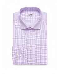 Chemise col ouvert vichy en parme 100% coton Chemise col ouvert vichy en parme 100% coton