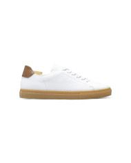 Cravate.tn | Sneakers Cuir blanc crispé avec semelle en miel - Izem
