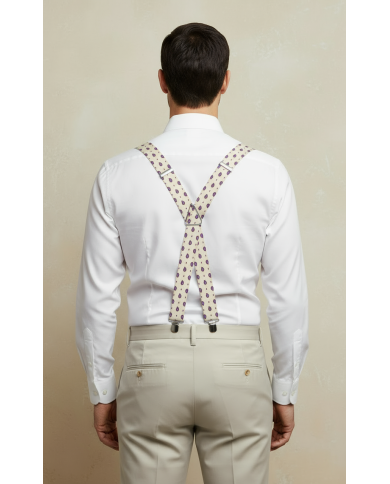 Cravate.tn | Bretelles Cachemires Beige à motifs Cravate.tn | Bretelles Cachemires Beige à motifs