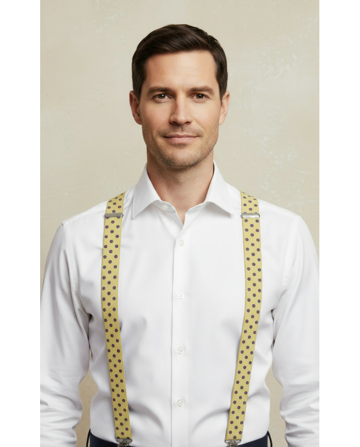 Cravate.tn | Bretelle Jaune Claire à motifs