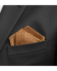 Cravate.tn | Pochette jaune avec motifs fantaisie