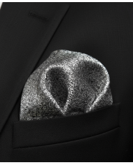 Cravate.tn | Pochette grise avec motifs floral