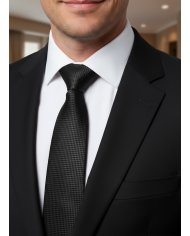 Cravate.tn | Cravate noire à petit carré