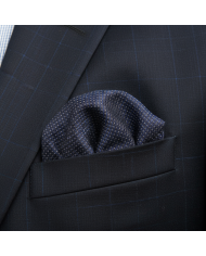 Cravate.tn | Pochette noir avec motifs en bleu