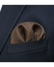 Cravate.tn |Pochette marron avec motifs