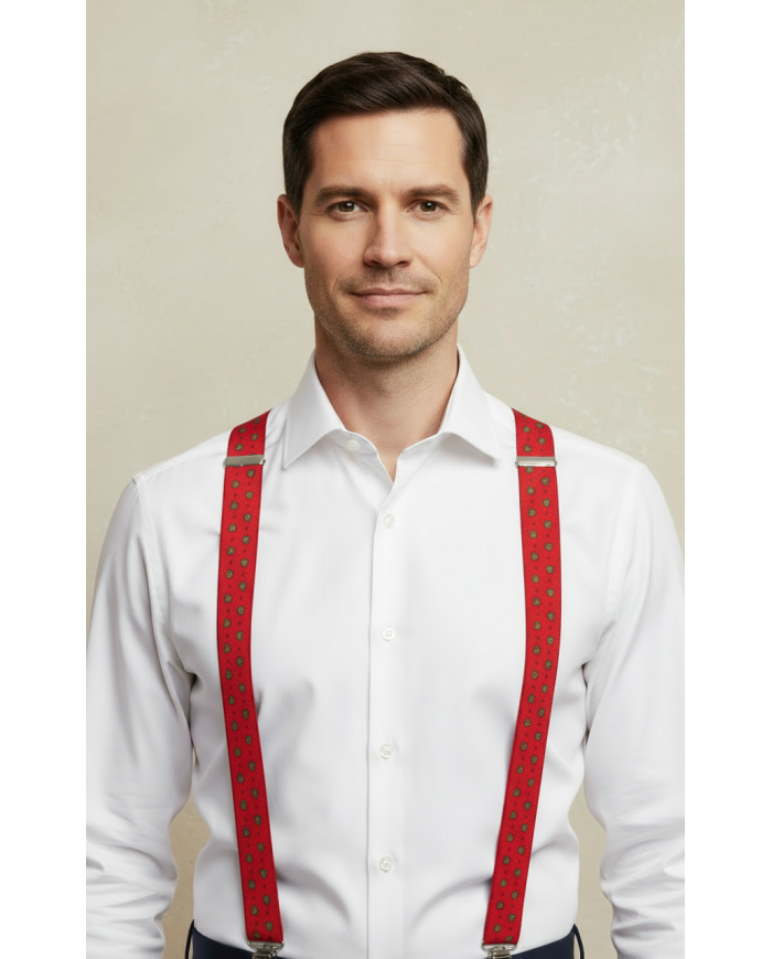 Cravate.tn | Bretelle rouge avec motifs