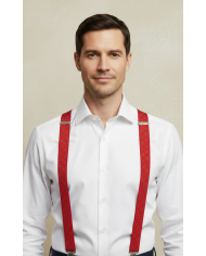 Cravate.tn | Bretelle rouge avec motifs Cravate.tn | Bretelle rouge avec motifs