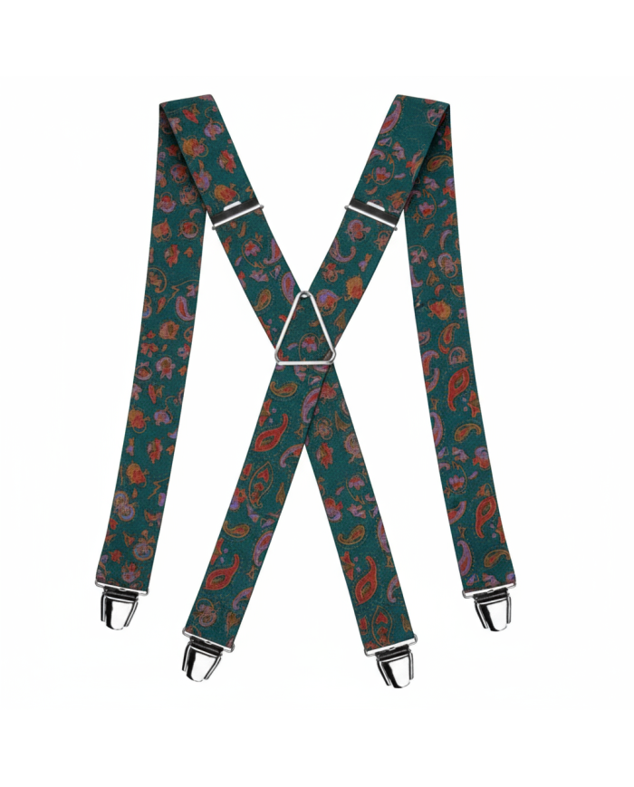 Cravate.tn | Bretelle verte avec motifs