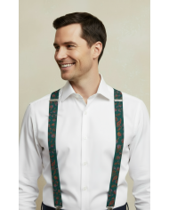 Cravate.tn | Bretelle verte avec motifs