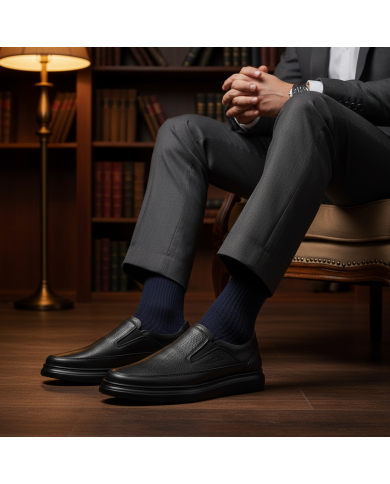 Cravate.tn | Chaussure Confort supérieur hommes - Noir grainé Cravate.tn | Chaussure Confort supérieur hommes - Noir grainé
