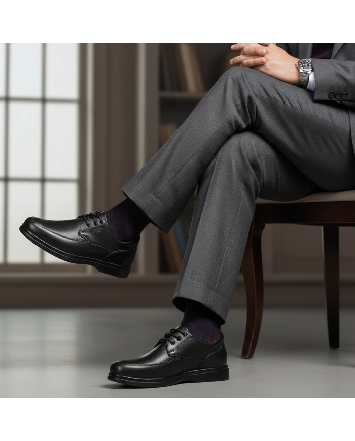 Cravate.tn | Chaussure Confort supérieur hommes avec lacets  - Noir