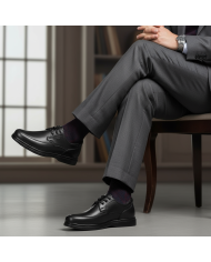 Cravate.tn | Chaussure Confort supérieur hommes avec lacets  - Noir