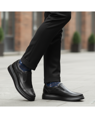 Cravate.tn | Chaussure Confort supérieur hommes sans lacets- Noir Cravate.tn | Chaussure Confort supérieur hommes sans lacets- Noir
