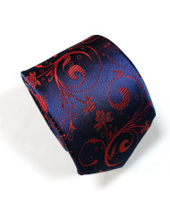 Cravate.tn | Cravate bleu marine avec motifs florale