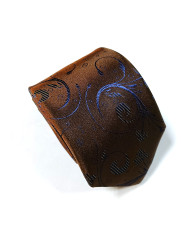 Cravate.tn | Cravate marron avec motifs florale