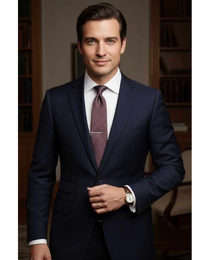 Cravate.tn | Cravate marron à des carreaux en bleu