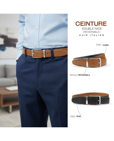 Ceinture cuir : camel