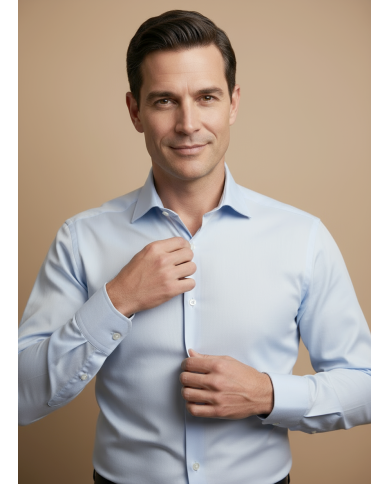 Cravate.tn | Chemise Col ouvert en coton satiné - bleu ciel clair Cravate.tn | Chemise Col ouvert en coton satiné - bleu ciel clair