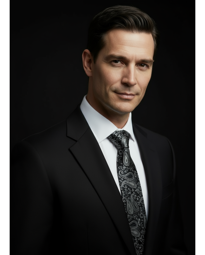 Cravate.tn | Cravate noire avec motifs paisley en argent