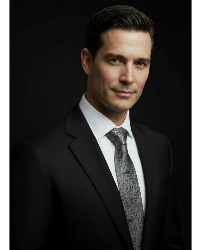 Cravate grise avec motifs paisley