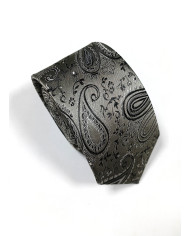 Cravate grise avec motifs paisley