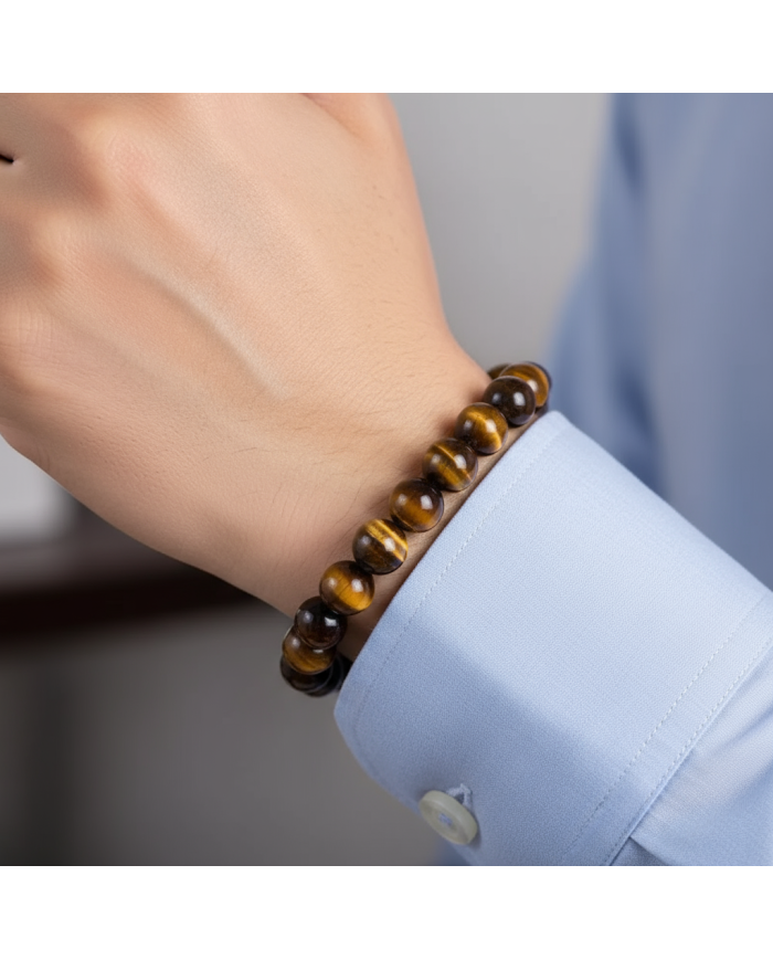 Cravate.tn | Bracelet Œil de tigre en véritable pierres