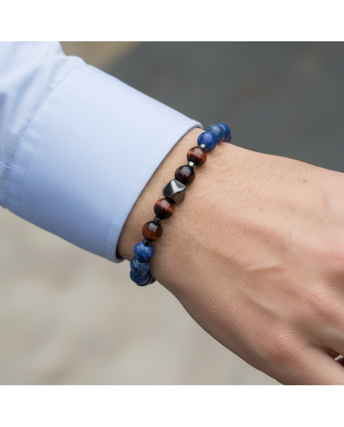 Cravate.tn | Bracelet Aurum Bleu en véritable pierres
