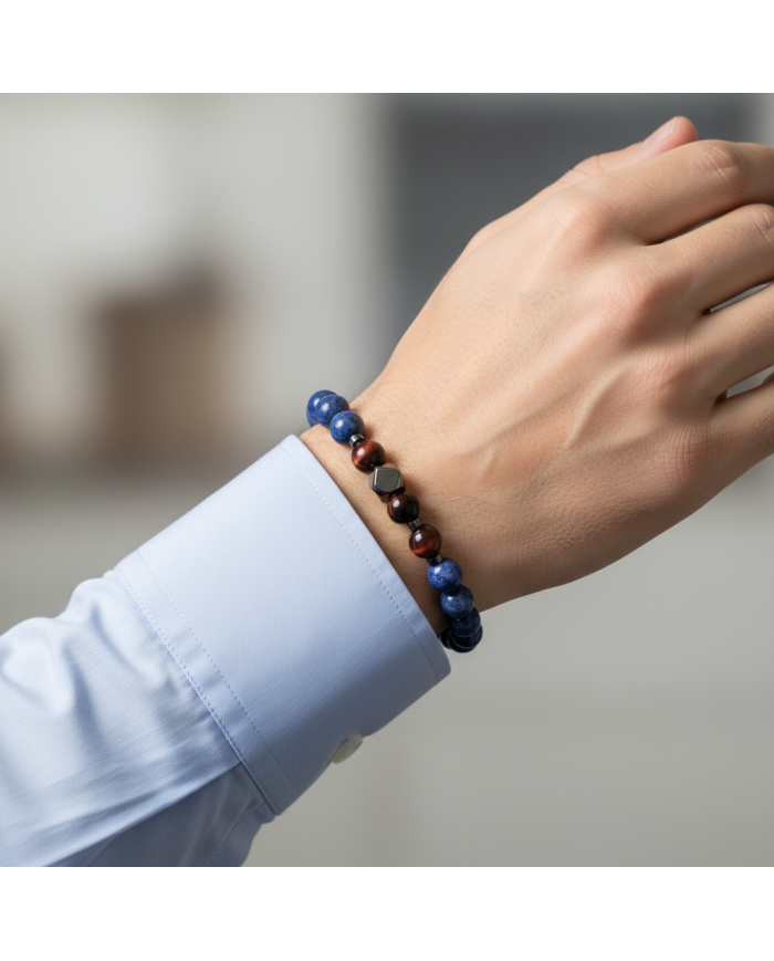 Cravate.tn | Bracelet Aurum Bleu en véritable pierres