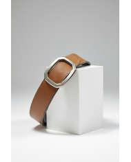 Cravate.tn | Ceinture Cuir réversible : Camel & noir avec boucle unique