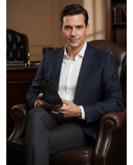 Chaussures Lorenzi en cuir daim : noir