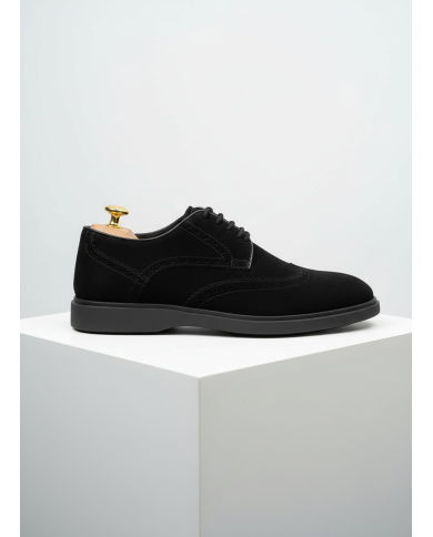 Chaussures Lorenzi en cuir daim : noir Chaussures Lorenzi en cuir daim : noir