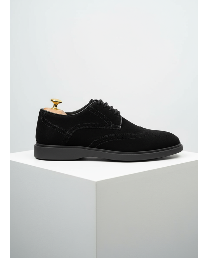 Chaussures Lorenzi en cuir daim : noir