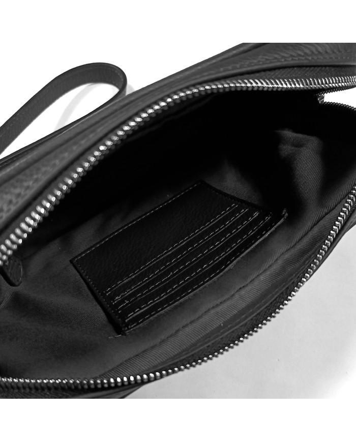 Trousse Pour Homme en véritable cuir - Noir