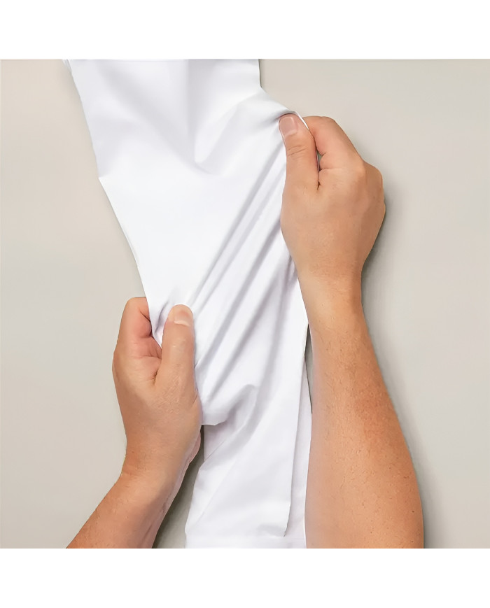 Cravate.tn | Pack 2 Chemises en popeline col ouvert stretch avec boutons cachés - blanc