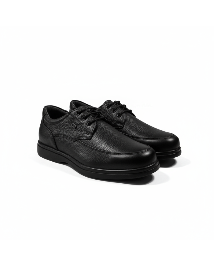 Cravate.tn | Chaussure Confort supérieur hommes avec lacets  - Noir grainé
