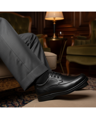 Cravate.tn | Chaussure Confort supérieur hommes avec lacets  - Noir grainé Cravate.tn | Chaussure Confort supérieur hommes avec lacets  - Noir grainé