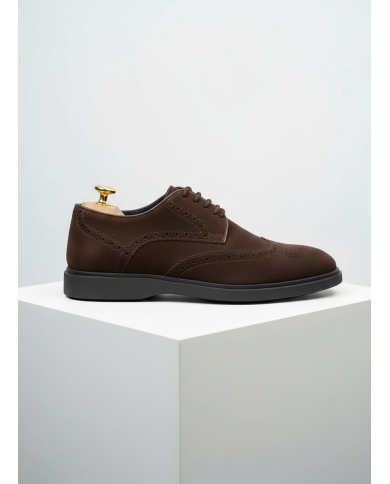Chaussures Lorenzi en cuir daim : marron foncé Chaussures Lorenzi en cuir daim : marron foncé
