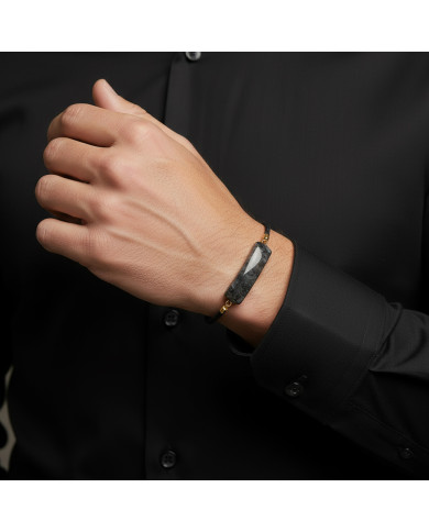 Cravate.tn | Bracelet avec cordon noir en véritable pierres Cravate.tn | Bracelet avec cordon noir en véritable pierres