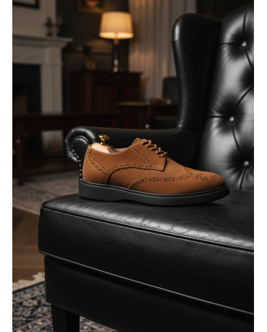 Chaussures Lorenzi en cuir daim : Camel Chaussures Lorenzi en cuir daim : Camel